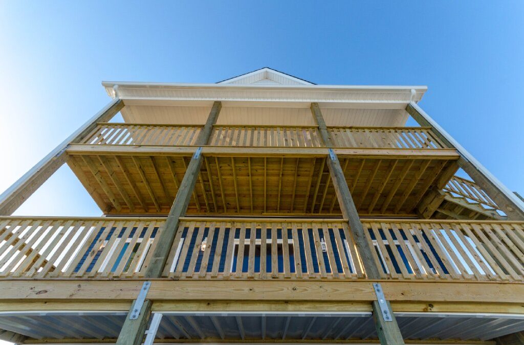 upward facing photo of new home termite prevention