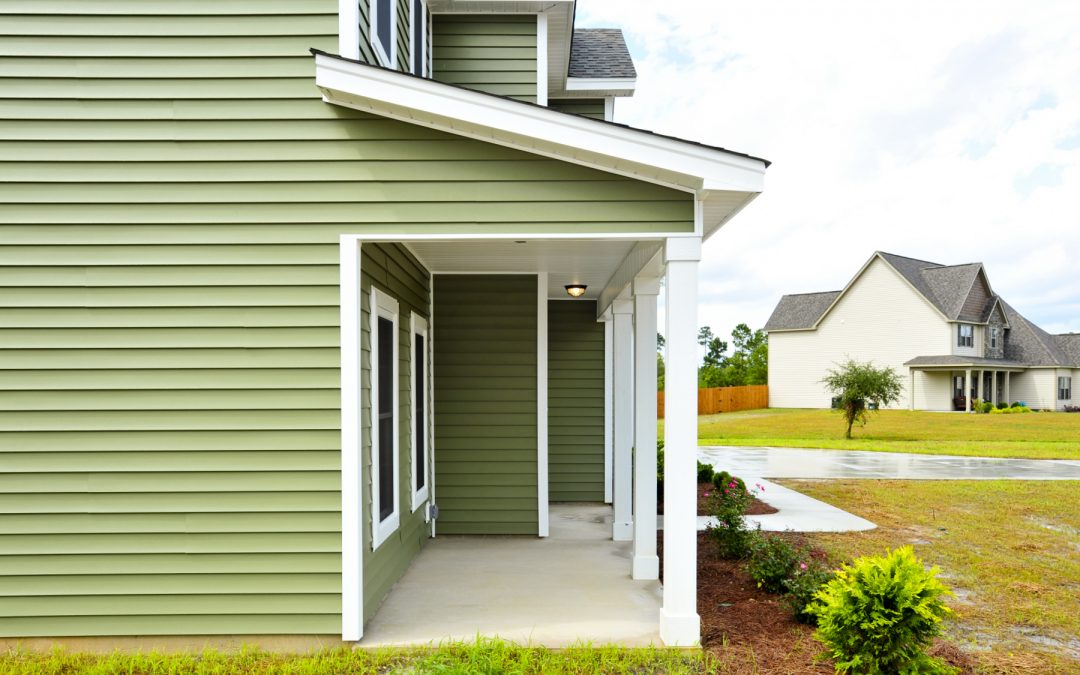 Green siding on new home